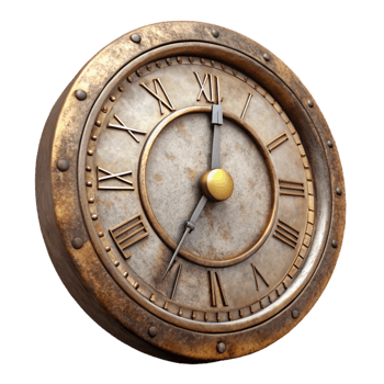 vibrant rustic Vintage Clock with Roman Numerals Isolated Element genuine png