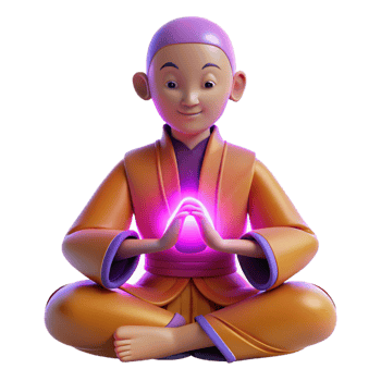 magnificent artistic dramatic abstract 3D Monk in Meditation, Spiritual Energy professional professional png