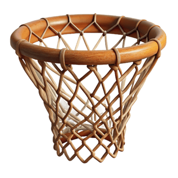 serene minimalist Basketball Hoop Net Detail Close Up Cutout Isolated professional png