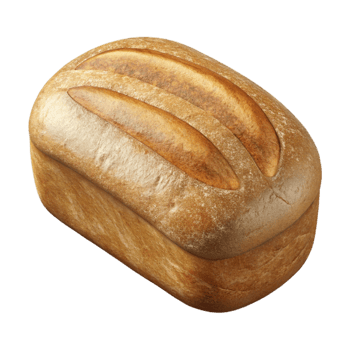 serene artistic Freshly Baked Bread Loaf Cutout on Transparent Background high resolution png
