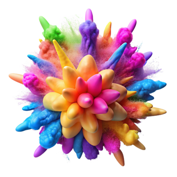 stunning contemporary Colorful Holi Powder Explosion Isolated Element genuine png
