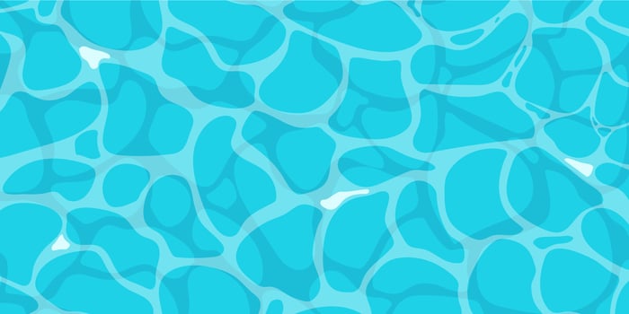 Sunlit ocean water ripple surface with clean and deep waves in cartoon style game texture top view vector