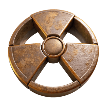 beautiful vintage Radiation Symbol Trefoil Design Transparent Background premium png