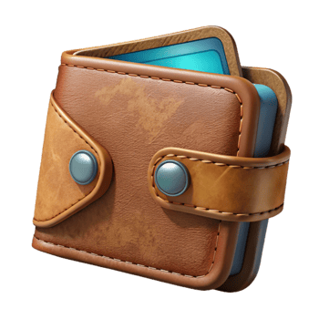 extraordinary rustic Leather Wallet with Card Slots Cutout on Transparent Background premium png
