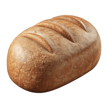 dramatic contemporary Freshly Baked Bread Loaf Cutout on Transparent Background detailed png
