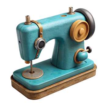dramatic rustic Sewing Machine Top View Cutout with Needle Detail professional png