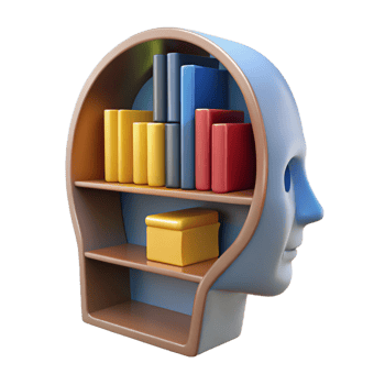 elegant traditional dramatic creative 3D Head Bookshelf Illustration exclusive exclusive png