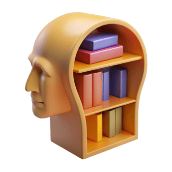 stunning contemporary impressive modern Head Bookshelf 3D Illustration original original png