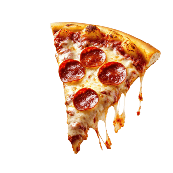 slice of pepperoni pizza with melted cheese dripping png