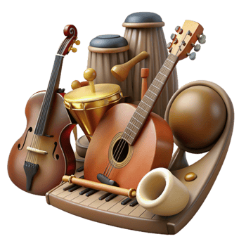 extraordinary contemporary Musical Instruments Collection Isolated Element exclusive png