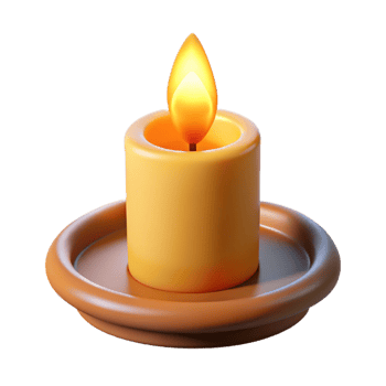 impressive classic wonderful abstract 3D Render Lit Candle on Holder exclusive authentic png