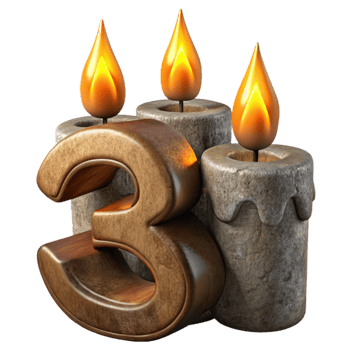 elegant creative Birthday Candles Numbered Burning Flame Isolated genuine png
