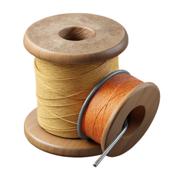 beautiful modern Thread Spool Transparent Background with Winding high quality png