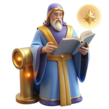 impressive minimalist vibrant traditional Wise Wizard 3D Render premium original png