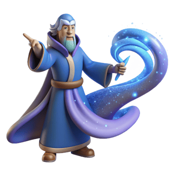 beautiful rustic elegant traditional Wizard Casting Spell 3D Render premium professional png