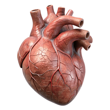 magnificent rustic Anatomical Heart Model Front View Transparent Background original png