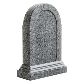 Gray stone tombstone with a polished surface and a rectangular shape png