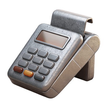 magnificent abstract Credit Card Reader Side View Silver Color Cutout professional png