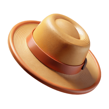 elegant modern Stylish Summer Hat Cutout on Transparent Background high quality png