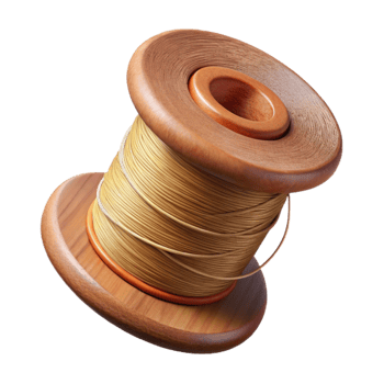 dramatic minimalist Thread Spool Transparent Background with Winding high resolution png