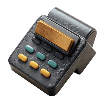 beautiful abstract Credit Card Reader Top View Black Color Cutout detailed png