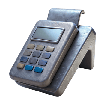 stunning vintage Credit Card Reader Side View Silver Color Cutout professional png