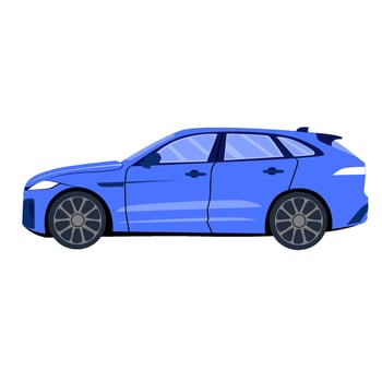 Light Blue car SUV illustration vector