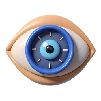 dramatic creative serene modern 3D Eye Clock Illustration high resolution high quality png