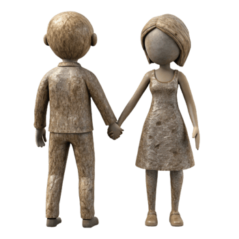 beautiful creative Couple Holding Hands Silhouette Transparent Background high quality png