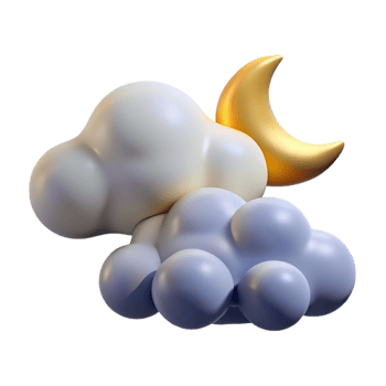 wonderful abstract serene modern 3D Render of Moonlit Clouds exclusive high resolution png