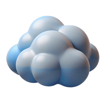 beautiful minimalist serene abstract 3D Cloud Illustration, Puffy Blue high quality exclusive png