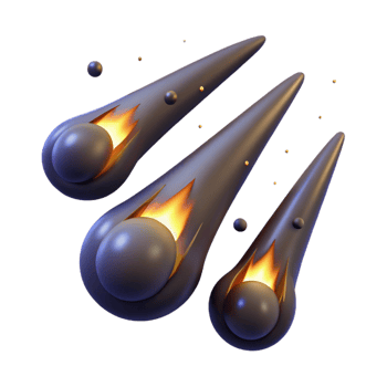 elegant vintage elegant classic Falling Meteor 3D Illustration 4K 4K png