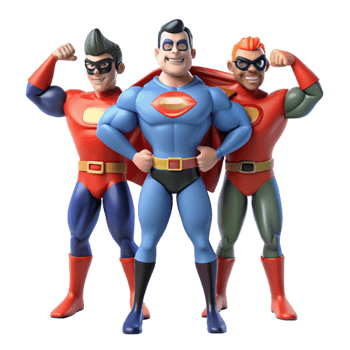 magnificent creative magnificent classic 3D Cartoon Superheroes Illustration authentic 4K png