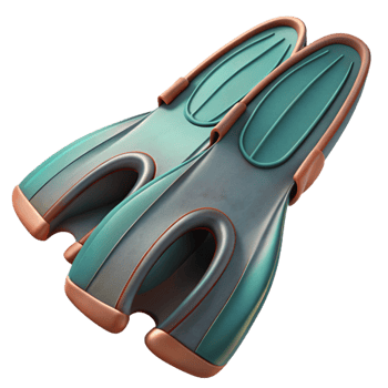serene rustic Swimming Fins Rubber Flexible Material Transparent genuine png