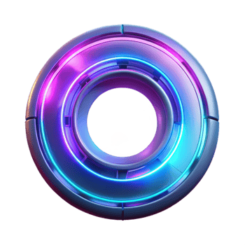dramatic abstract Glowing Neon Circle Futuristic Design Transparent Background high quality png