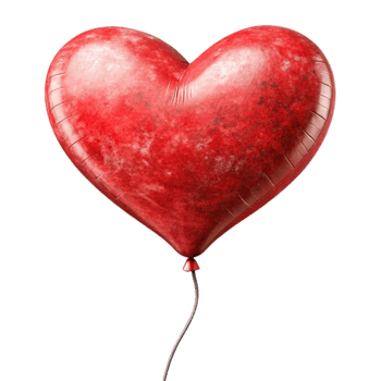 impressive modern Red Valentines Day Heart Balloon Cutout with String exclusive png