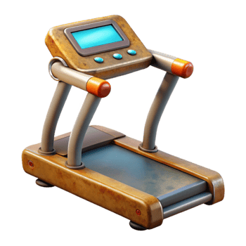 wonderful minimalist Treadmill Digital Display Lit Transparent Background detailed png
