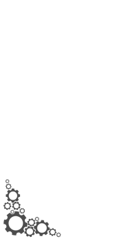 Gears of Different Sizes in the Bottom Corner Transparent Background Vertical Image. Gears for Vertical Banner Design png
