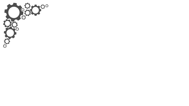 Cogwheels of Different Sizes in the Upper Corner Transparent Background. Gears for Banner Design png