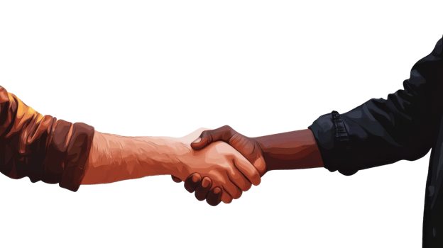 Diverse Handshake on Transparent Background Illustration png