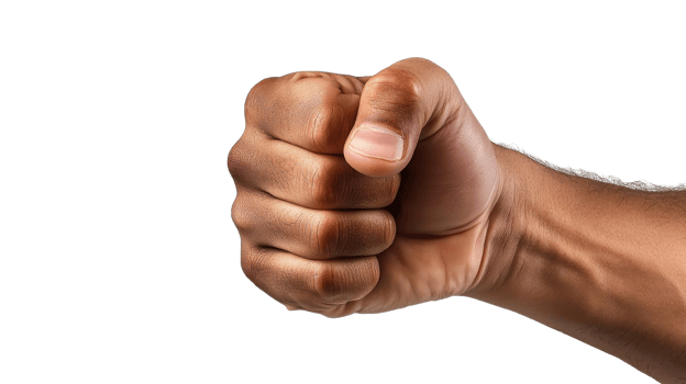 Clenched Fist on Transparent Background Sign of Power png
