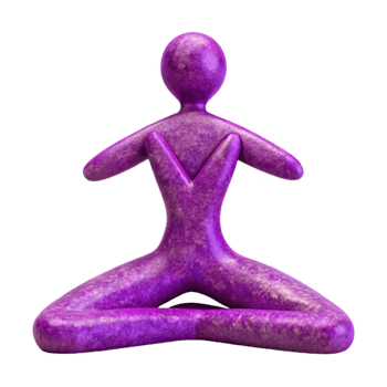 vibrant modern Purple Yoga Pose Silhouette Meditation Isolated Element 4K png