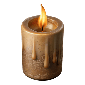 extraordinary abstract Realistic Burning Candle Isolated with Flickering Flame professional png