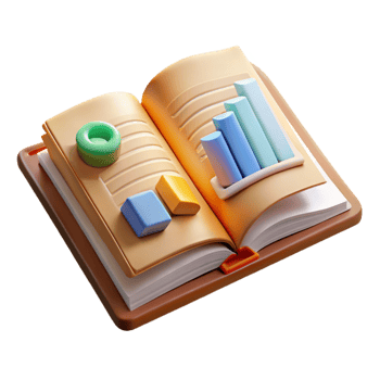 beautiful modern Open Book with Financial Data Transparent Background detailed png