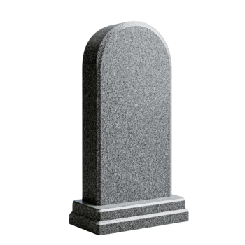Gray granite tombstone with a polished and surface png