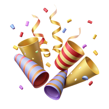 impressive abstract Party Confetti Streamers Isolated on Transparent Background original png