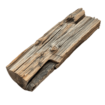 Aged wooden plank with a rough and textured appearance png