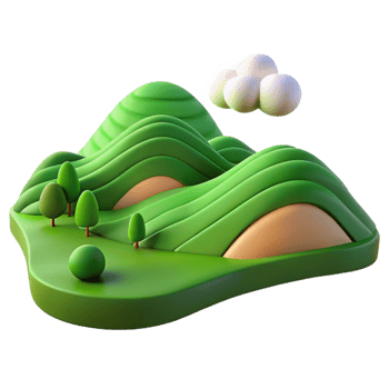 impressive classic Rolling Green Hills Landscape Transparent Background detailed png