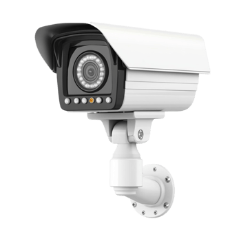 security camera with a sleek white design and infrared capabilities png