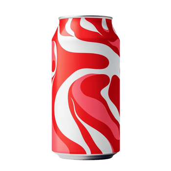 Vibrant so can with a red and white design png